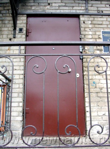 Железная дверь, покрашенная антикором. г.Химки.
