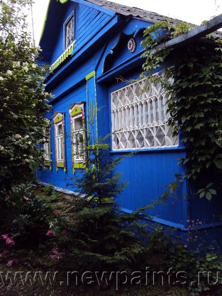 Дом в Подмосковье. Фасадная краска.