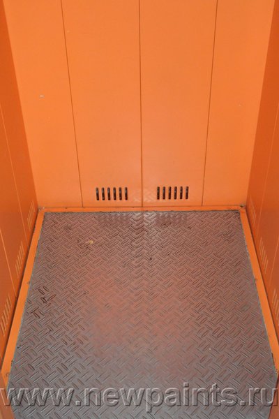 Кабина лифта, окрашена краской Антикор