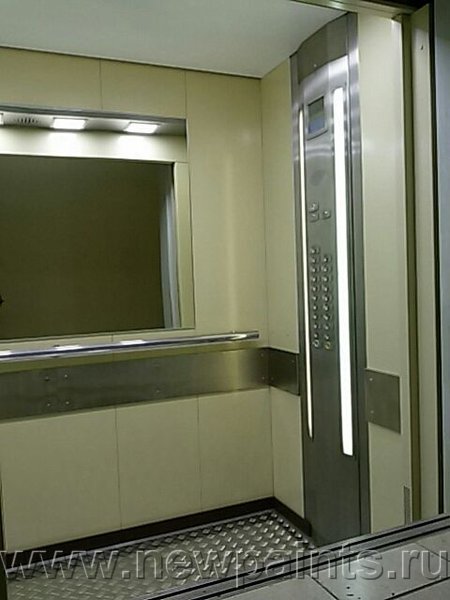 Лифтовая кабина окрашена краской Антикор.